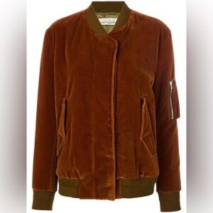 Golden Goose Jonie Rust Velvet Bomber Jacket Women’s Large